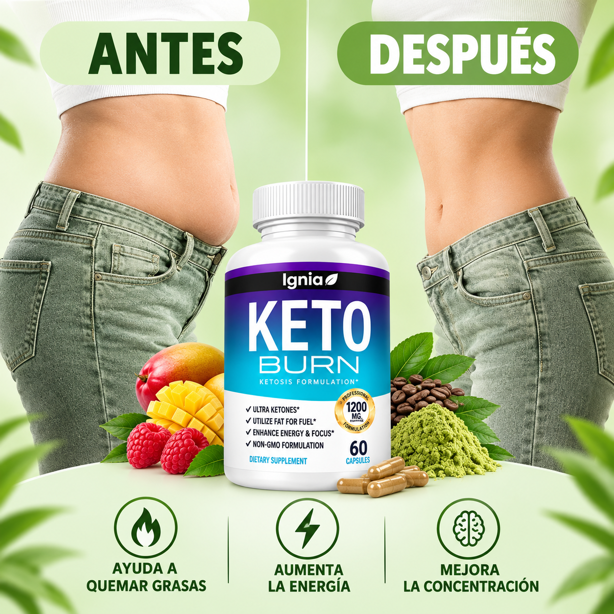 Ignia® Energía Keto 3en1 | Recupera Tu Cuerpo